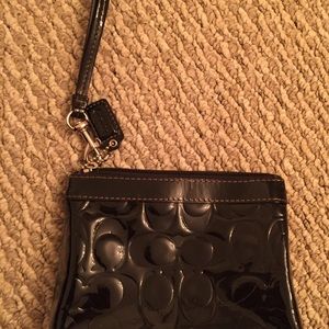 Black coach mini wristlet